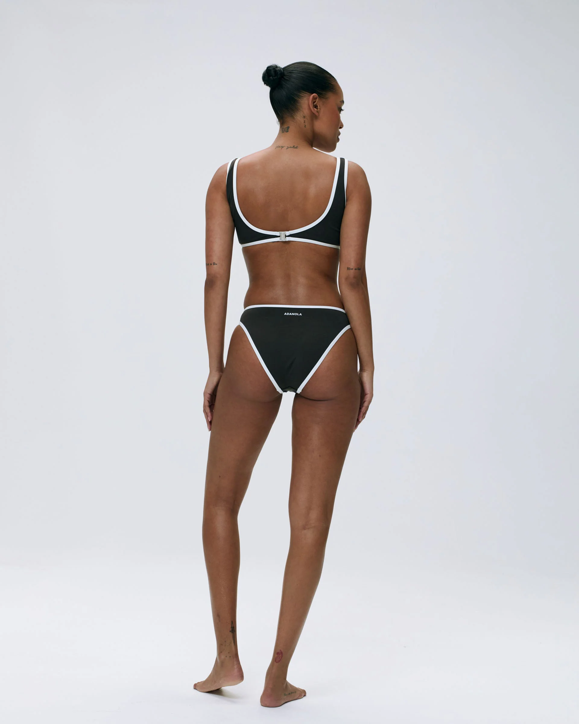 Contrast Scoop Bikini Top - Coffee Bean/Marshmallow White