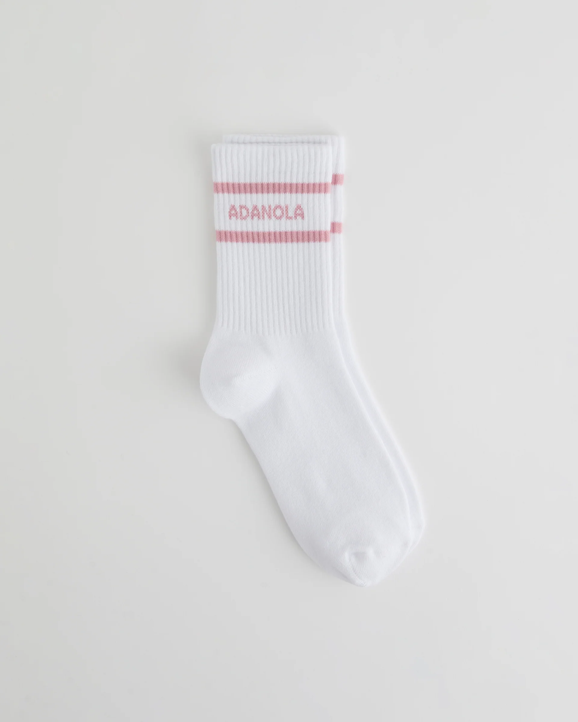 Sports Stripe Socks - White/Dusty Pink