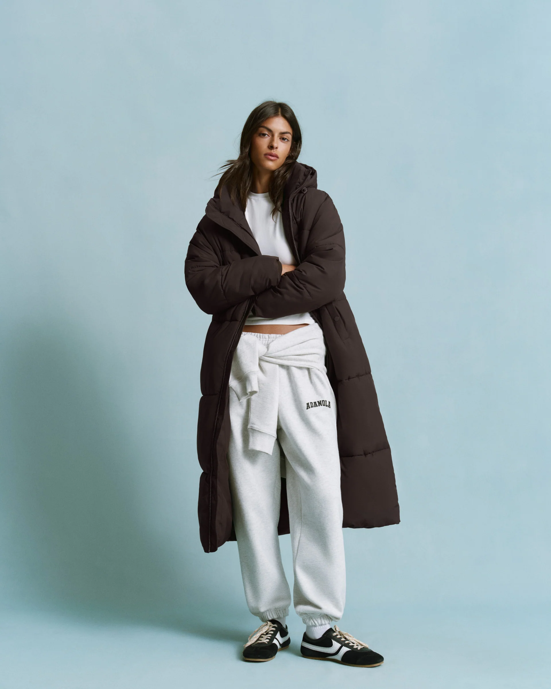 7852-longline-puffer-jacket-coffee-bean-1.webp Longline Puffer Jacket - Coffee Bean