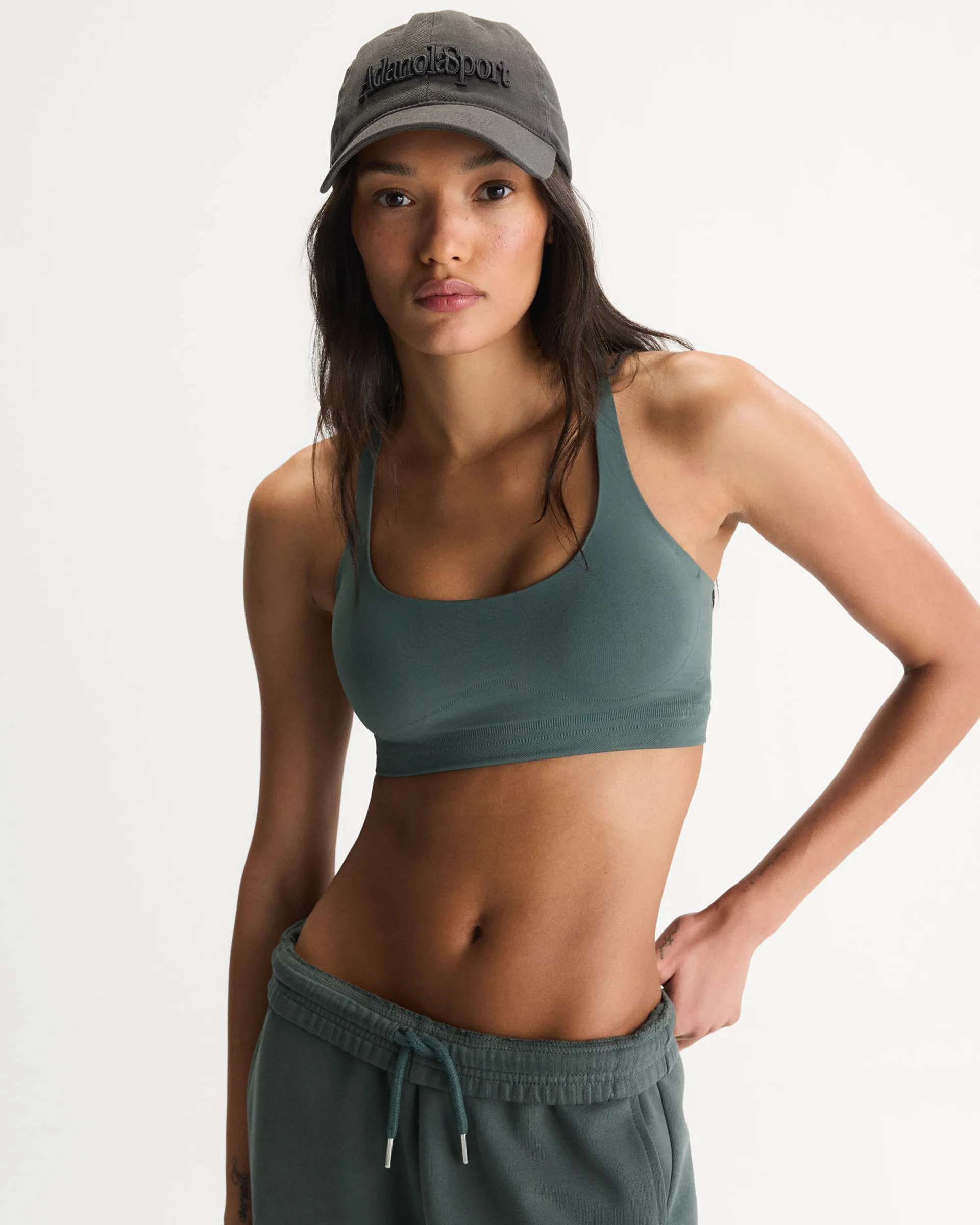 Seamless Racer Back Bra - Sea Green